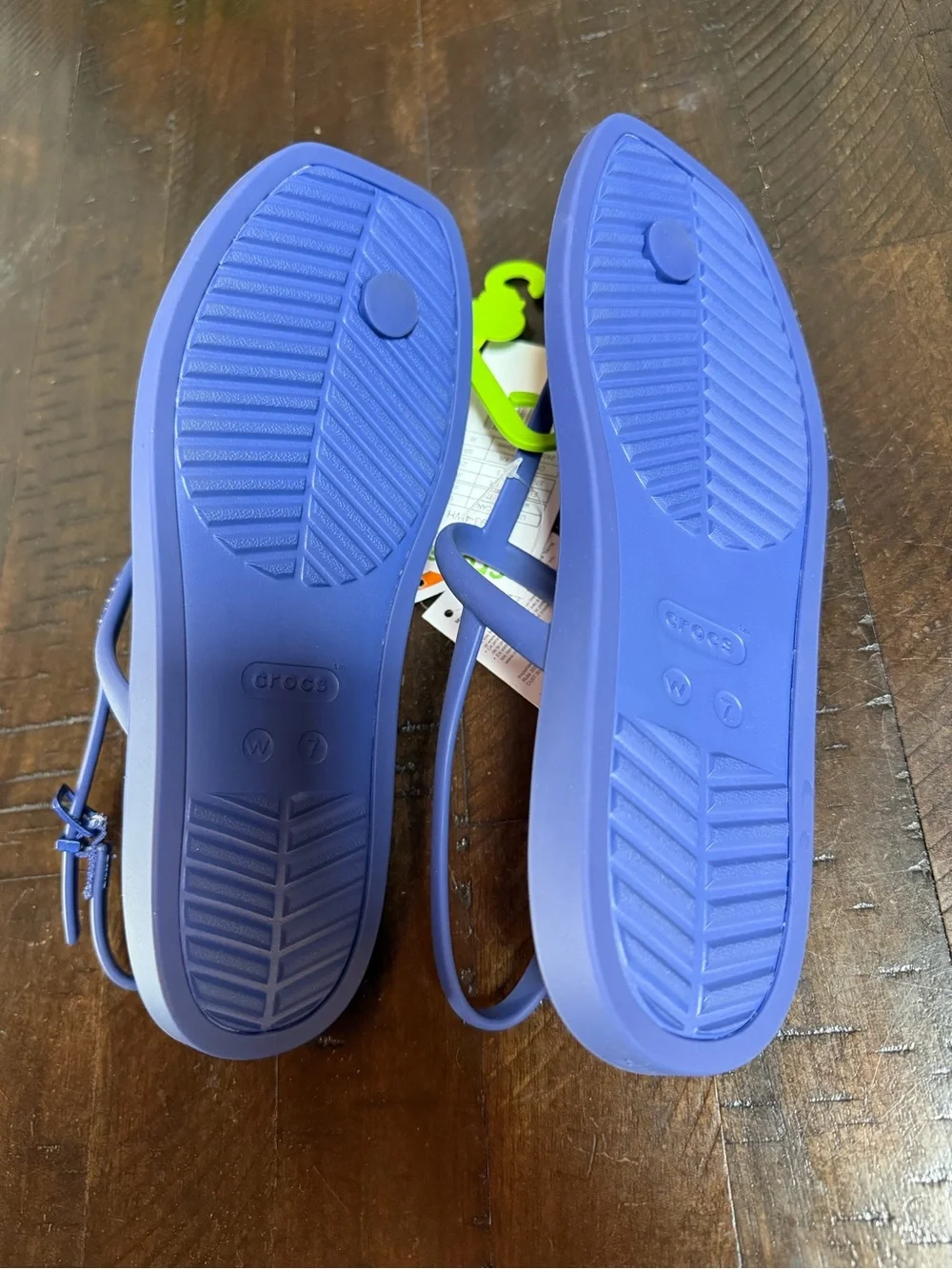 CROCS Lavender Blue Purple T-Strap Slingback Sandals